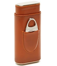 Brouk & Co Ashton 3-Cigar Leather Case with Cutter