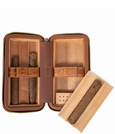Brouk & Co Dean Croco Cigar Travel Humidor Case