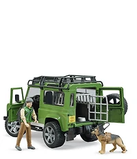Bruder Land Rover Defender Station Wagon With Forester And Dog