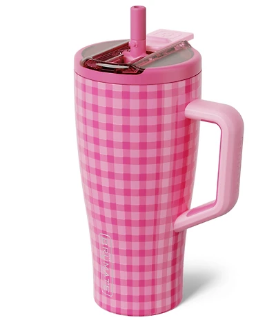 Brumate Pink Gingham Era Flip Straw Insulated Tumbler, 30 oz.