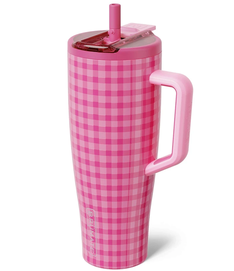 Brumate Pink Gingham Era Flip Straw Insulated Tumbler, 40 oz.