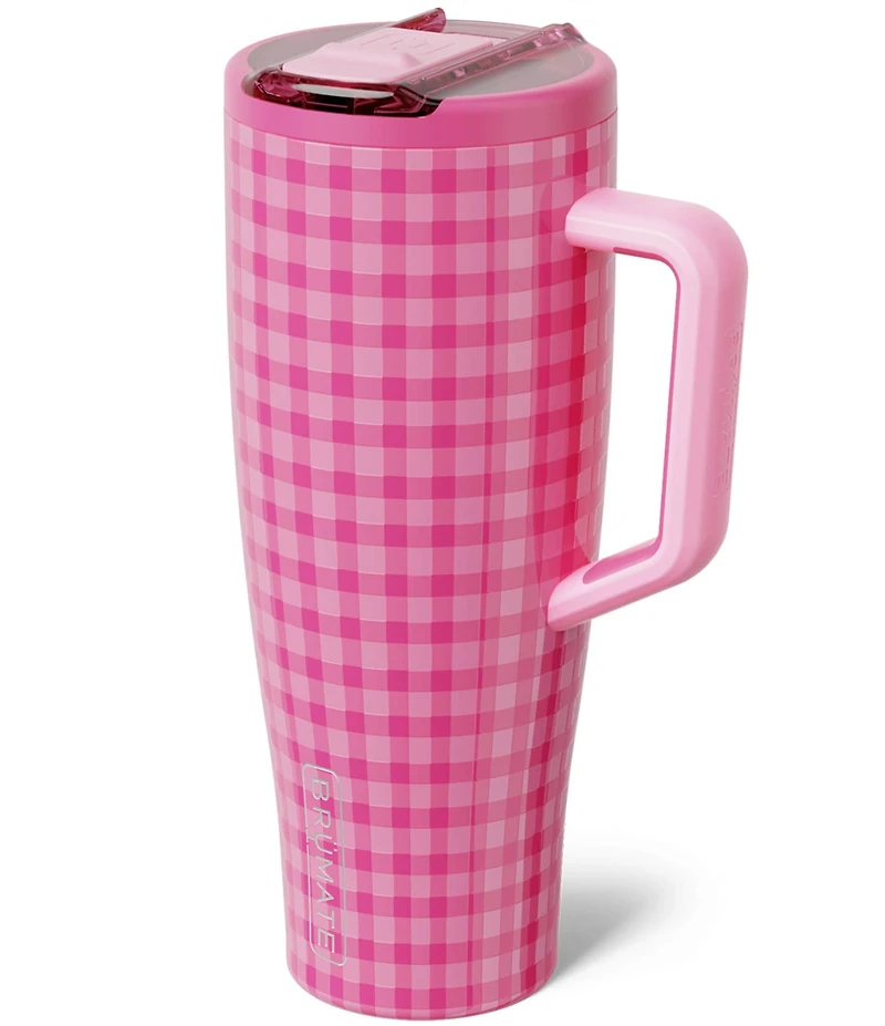Brumate Pink Gingham Era Flip Straw Insulated Tumbler, 40 oz.