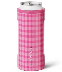 Brumate Pink Gingham Hopsulator Slim 12oz Can Holder