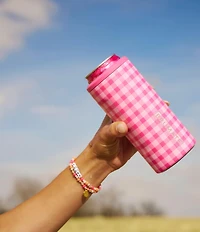 Brumate Pink Gingham Hopsulator Slim 12oz Can Holder