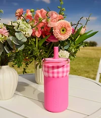Brumate Pink Gingham Leap Kids Straw Tumbler, 12-oz