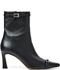 Bruno Magli Addison Leather Buckle Hardware Snip Toe Booties