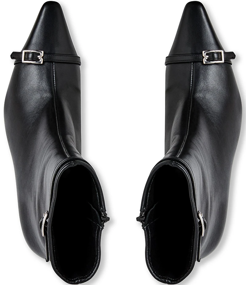 Bruno Magli Addison Leather Buckle Hardware Snip Toe Booties