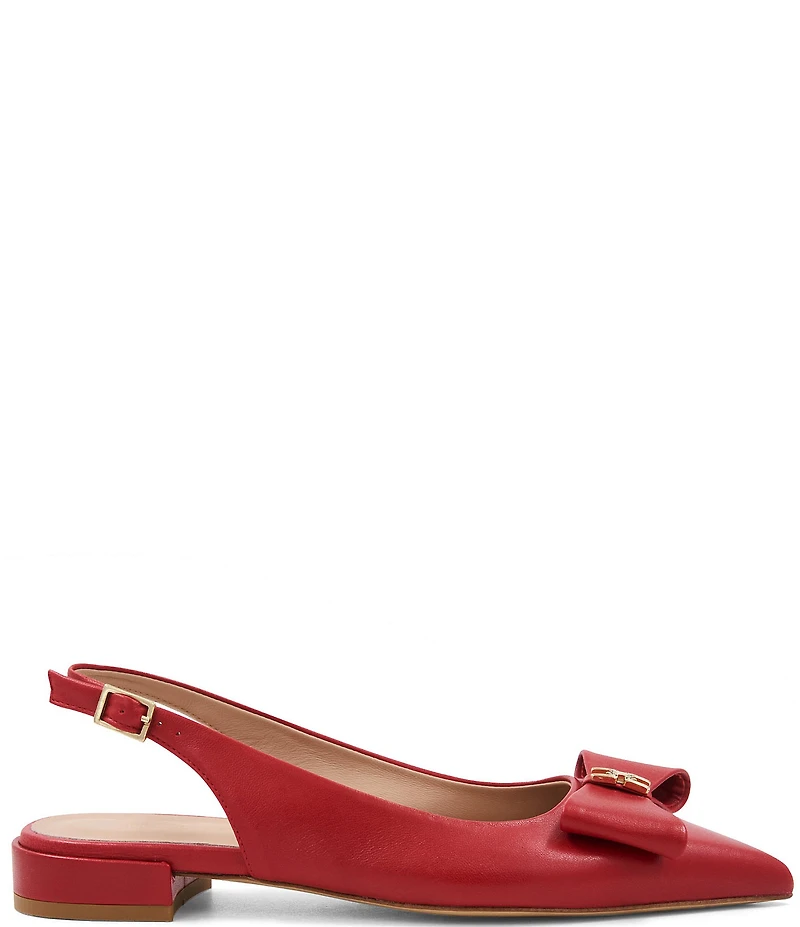 Bruno Magli Bella Leather Slingback Bow Detail Flats