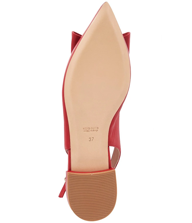 Bruno Magli Bella Leather Slingback Bow Detail Flats