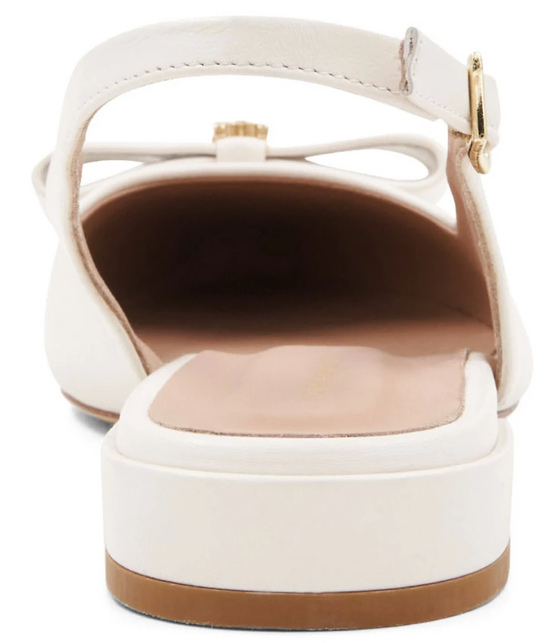 Bruno Magli Bella Leather Slingback Bow Detail Flats