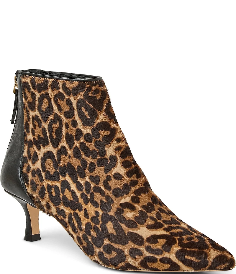 Bruno Magli Francesca Leopard Print Haircalf Stiletto Booties