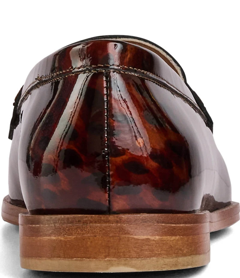 Bruno Magli Lola Tortoise Print Patent Leather Penny Loafers