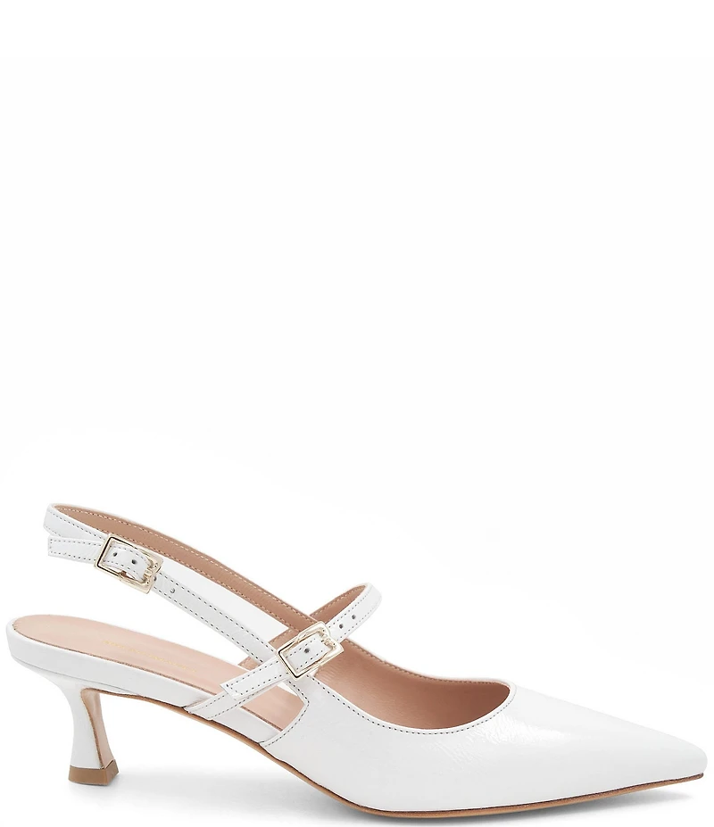 Bruno Magli Luciana Crinkle Patent Leather Slingback Mary Jane Pumps