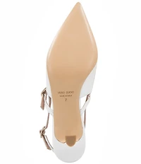 Bruno Magli Luciana Crinkle Patent Leather Slingback Mary Jane Pumps