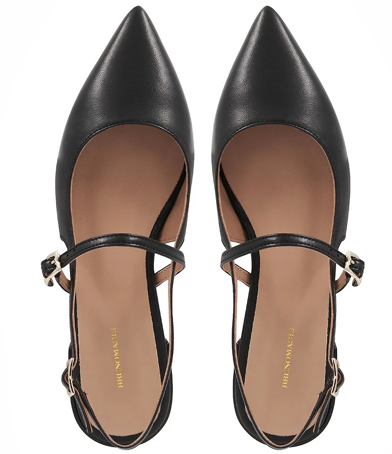 Bruno Magli Martina Leather Slingback Mary Jane Flats