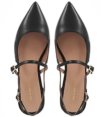 Bruno Magli Martina Leather Slingback Mary Jane Flats