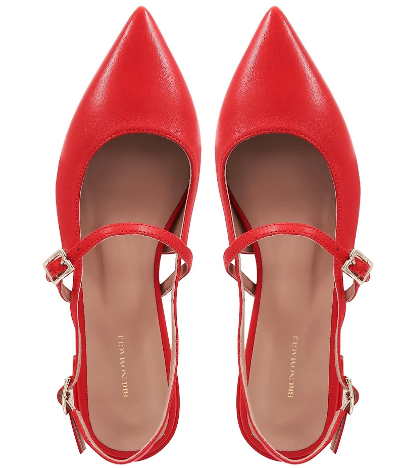 Bruno Magli Martina Leather Slingback Mary Jane Flats