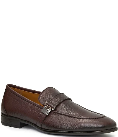 Bruno Magli Men's Arlo Leather Side Buckle Loafers