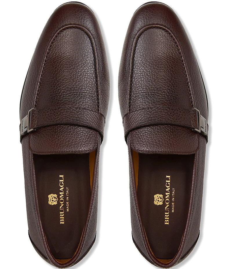 Bruno Magli Men's Arlo Leather Side Buckle Loafers