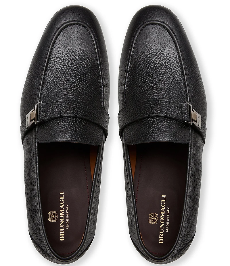 Bruno Magli Men's Arlo Leather Side Buckle Loafers