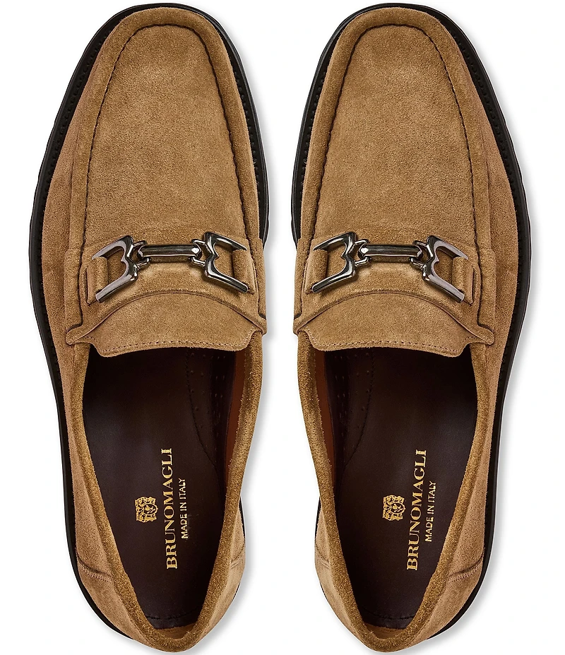 Bruno Magli Men's Rocky Suede Bit Buckle Loafers