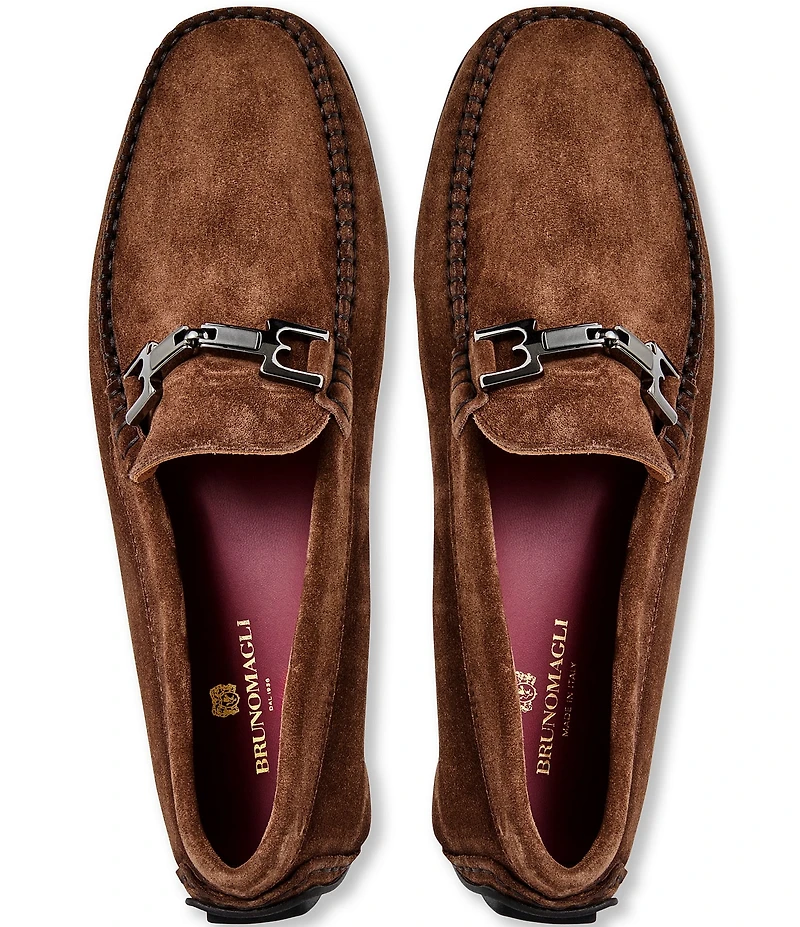 Bruno Magli Men's Taso Suede Bit Buckle Driver Loafers