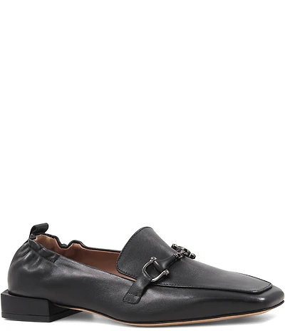Bruno Magli Mila Leather Bit Buckle Loafers