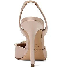 Bruno Magli Moda Satin Rhinestone Ornament Slingback Pumps