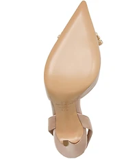 Bruno Magli Moda Satin Rhinestone Ornament Slingback Pumps