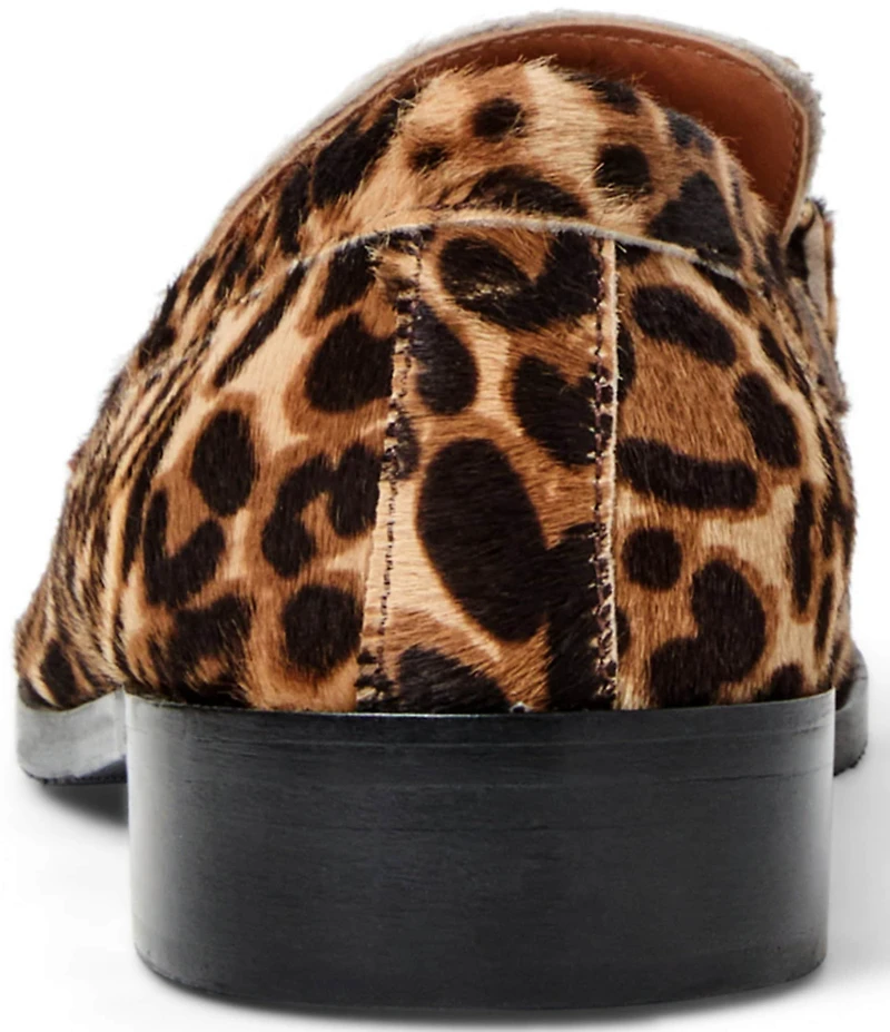 Bruno Magli Natalie Leopard Print Hair Calf Bit Buckle Loafers