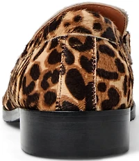 Bruno Magli Natalie Leopard Print Hair Calf Bit Buckle Loafers