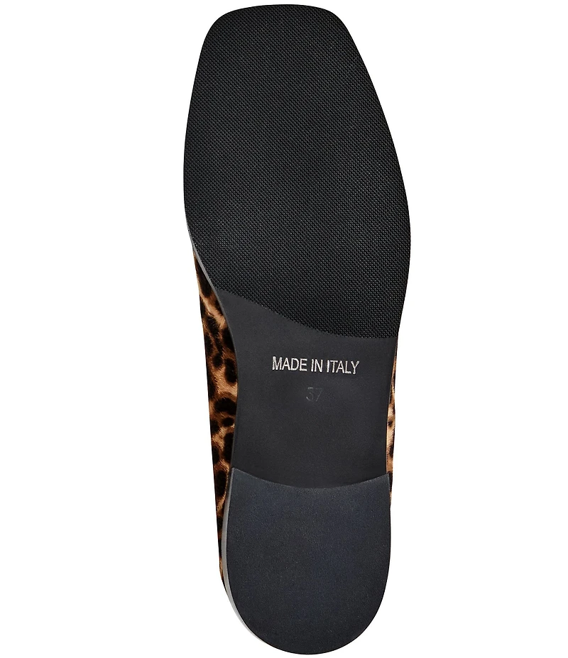 Bruno Magli Natalie Leopard Print Hair Calf Bit Buckle Loafers