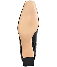 Bruno Magli Opal Croco Print Leather Buckle Hardware Booties