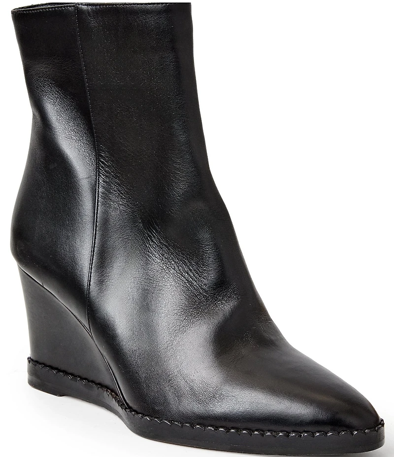 Bruno Magli Opera Leather Wedge Booties