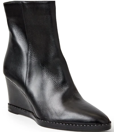 Bruno Magli Opera Leather Wedge Booties
