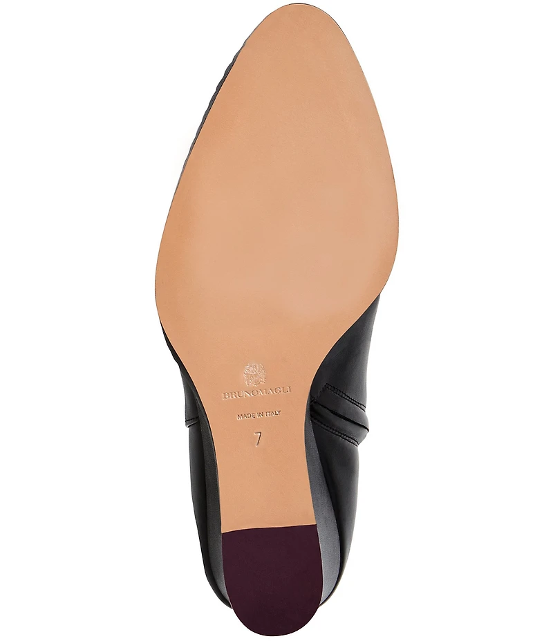 Bruno Magli Opera Leather Wedge Booties