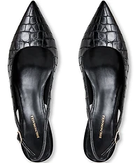 Bruno Magli Palerma Croco Print Leather Slingback Pumps