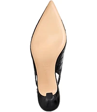 Bruno Magli Palerma Croco Print Leather Slingback Pumps