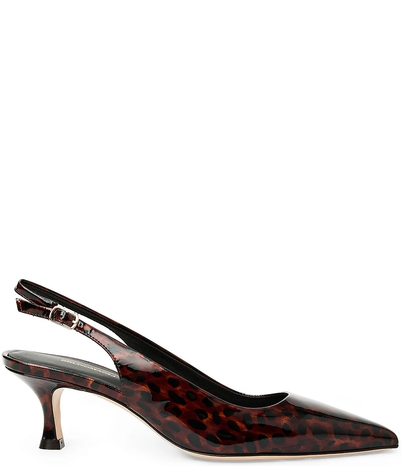 Bruno Magli Palerma Tortoise Print Patent Leather Slingback Pumps