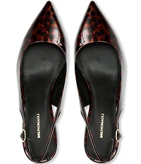 Bruno Magli Palerma Tortoise Print Patent Leather Slingback Pumps