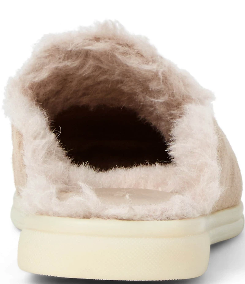 Bruno Magli Palmer Suede and Faux Fur Tassel Loafer Mules