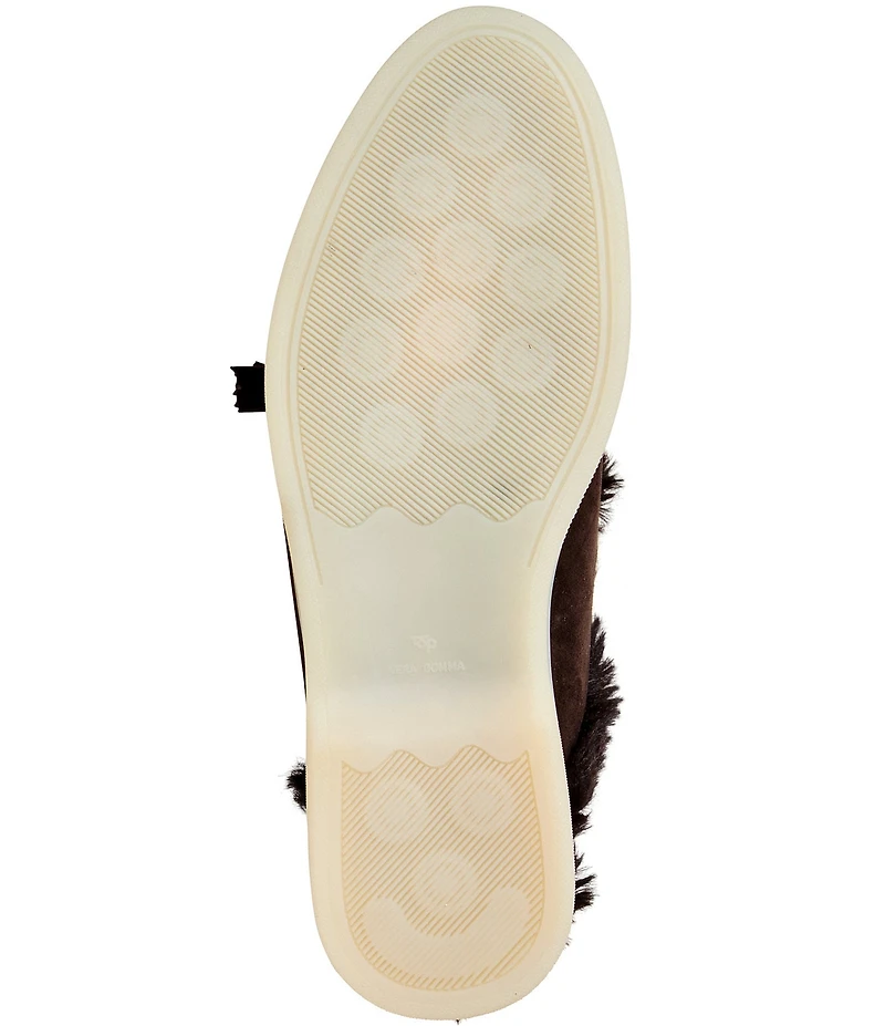 Bruno Magli Palmer Suede and Faux Fur Tassel Loafer Mules