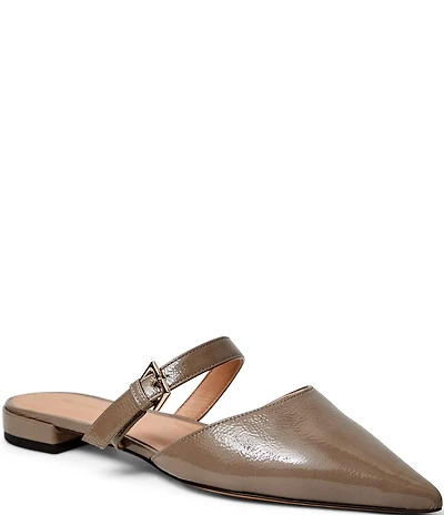 Bruno Magli Pasha Crinkle Patent Pointed Toe Mules