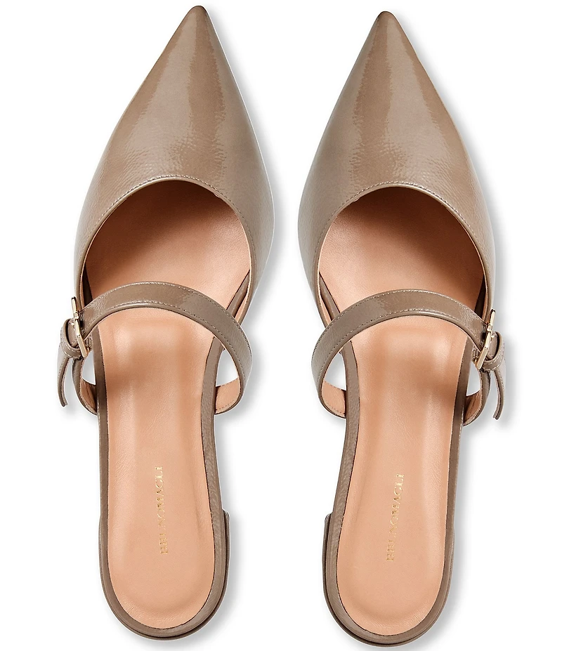 Bruno Magli Pasha Crinkle Patent Pointed Toe Mules