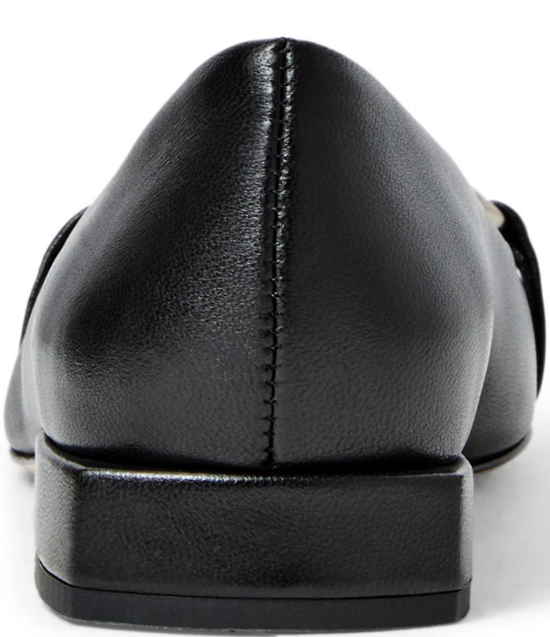 Bruno Magli Perla Leather Bit Buckle Square Toe Flats