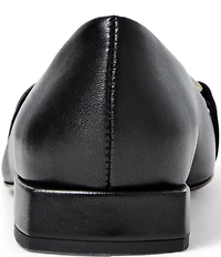 Bruno Magli Perla Leather Bit Buckle Square Toe Flats