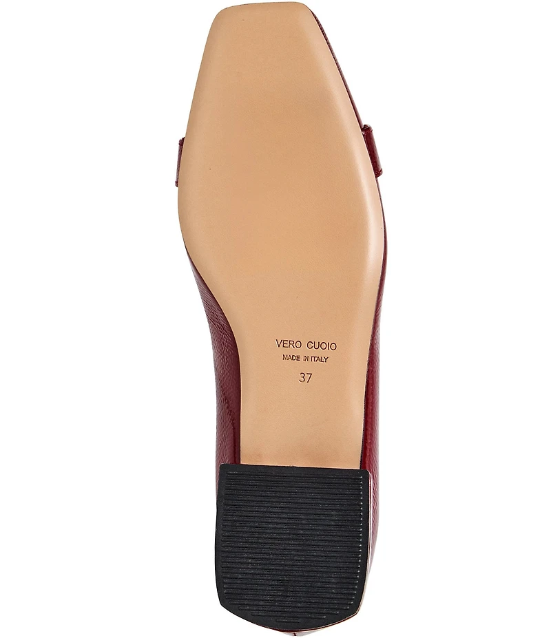 Bruno Magli Perla Patent Leather Bit Buckle Square Toe Flats