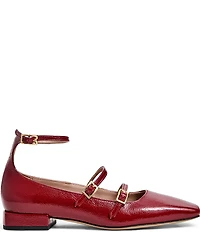 Bruno Magli Petra Crinkle Patent Ankle Strap Mary Jane Flats