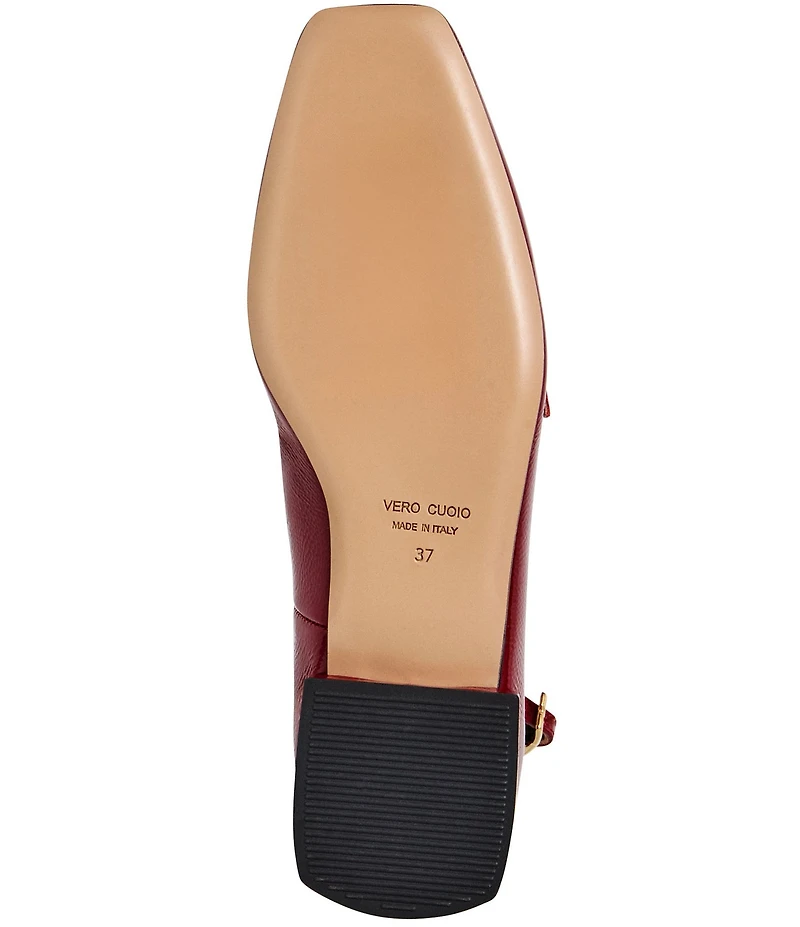 Bruno Magli Petra Crinkle Patent Ankle Strap Mary Jane Flats