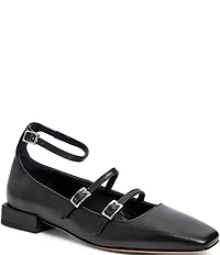 Bruno Magli Petra Leather Ankle Wrap Mary Jane Flats